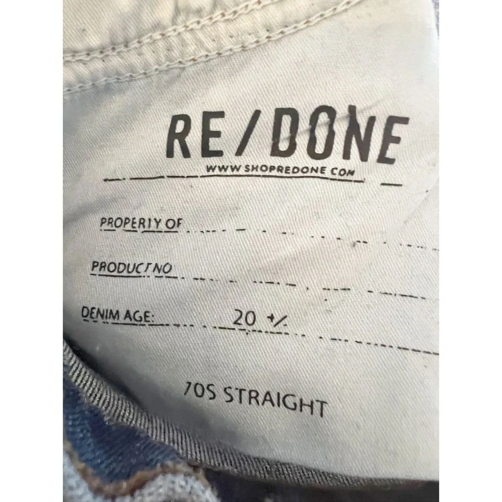 Re/Done Originals 70s Straight Medium Wash Jeans Size 25 - Picture 6 of 9